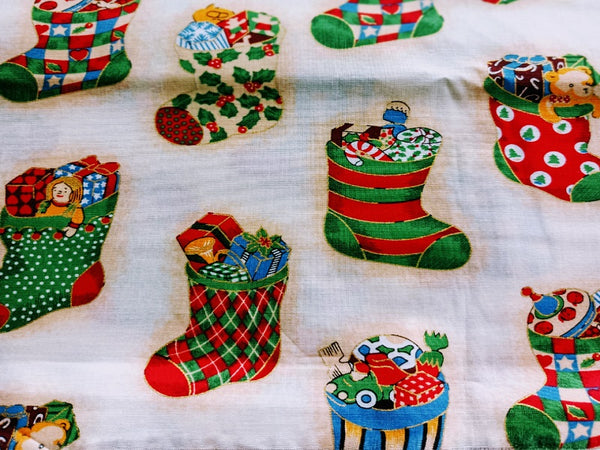 Bottes de Noël - Tissu imprimé au choix - Fourrure rouge ou blanc- Personnalisées avec du flex