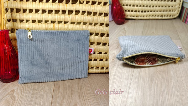 Pochettes velours zippées