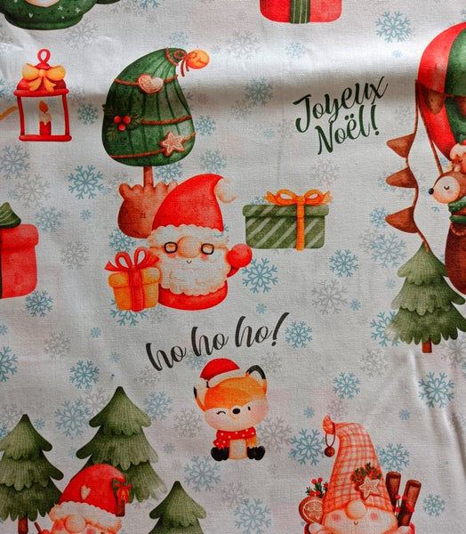 Bottes de Noël - Tissu imprimé au choix - Fourrure rouge ou blanc- Personnalisées avec du flex
