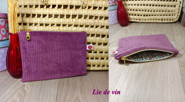 Pochettes velours zippées