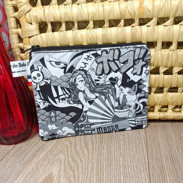 Porte-monnaie ou mini pochette zippée - Manga