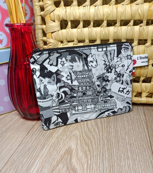 Porte-monnaie ou mini pochette zippée - Manga