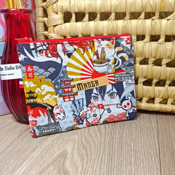 Porte-monnaie ou mini pochette zippée - Manga