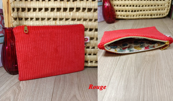 Pochettes velours zippées