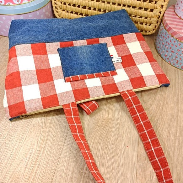 Sac cabas zippé - Caroline - upcycling