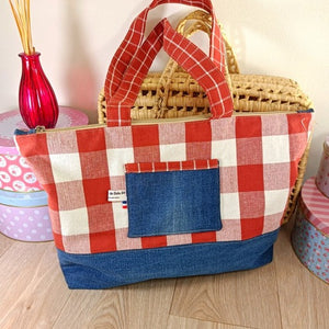 Sac cabas zippé - Caroline - upcycling