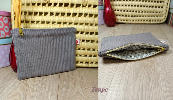 Pochettes velours zippées