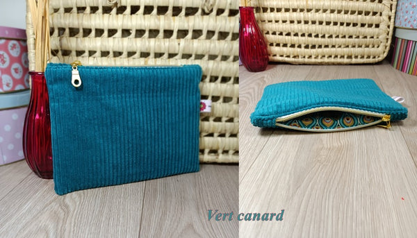 Pochettes velours zippées