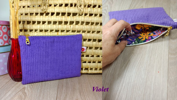 Pochettes velours zippées